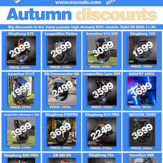 2024 Autumn discounts all November.